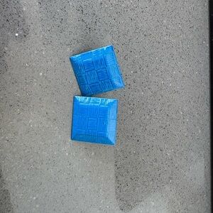 Blue Woven Square vintage earrings